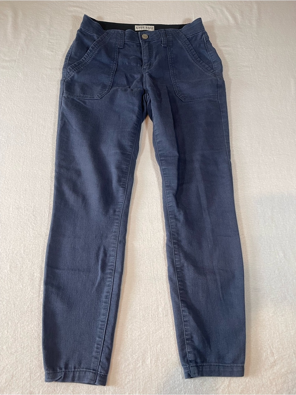 Knox Rose Women’s High Rise Skinny Utility Pants Navy Blue Size 4
